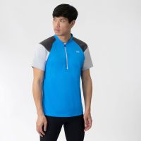 Laufoutlet - ENFYS Laufshirt mit Zip - Atmungsaktives Zip-Shirt für Herren - ocean/titanium