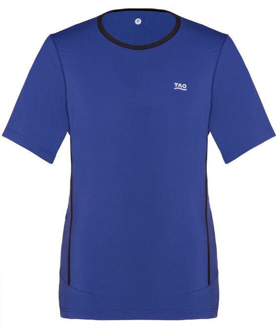 Laufoutlet - BASELINE Kurzarm Laufshirt - Atmungsaktives kurzarm T-Shirt mit matten Print im Rückenbereich - blueprint