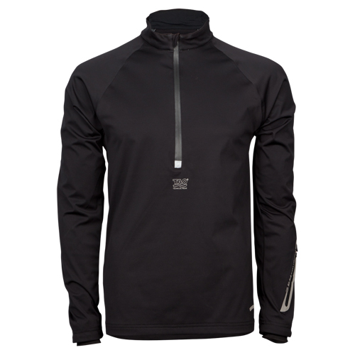 Laufoutlet - TECHTONIC Langarm Laufshirt mit Zip - Wind- und wasserdichtes Sweatshirt mit angeschnittenem Handschuh - black