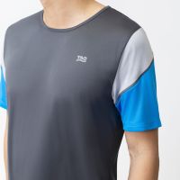 Laufoutlet - BERLIAN Kurzarm Laufshirt - Atmungsaktives Laufshirt für Herren - titanium/ocean
