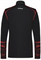 Laufoutlet - LONGSLEEVE Langarm Laufshirt mit Zip - Atmungsaktives Langarm Funktionsshirt mit roten Details - black/flame red print