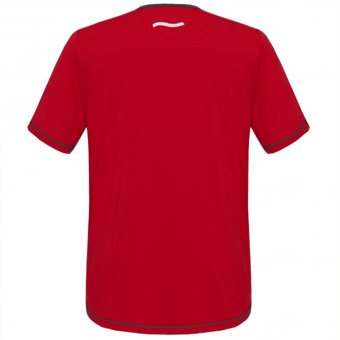 Laufoutlet - AMNO Kurzarm Laufshirt - Atmungsaktives Laufshirt aus nachhaltigem Polyamid - rubin