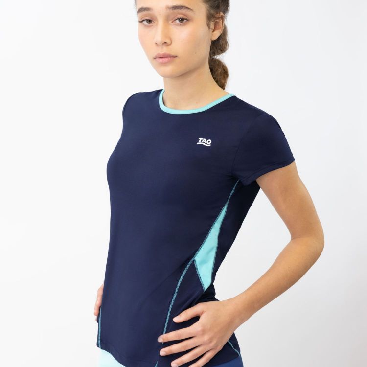 Laufoutlet - Running Shirt Kurzarm Laufshirt - Atmungsaktives Laufshirt mit Reflektoren aus recyceltem Polyester - admiral
