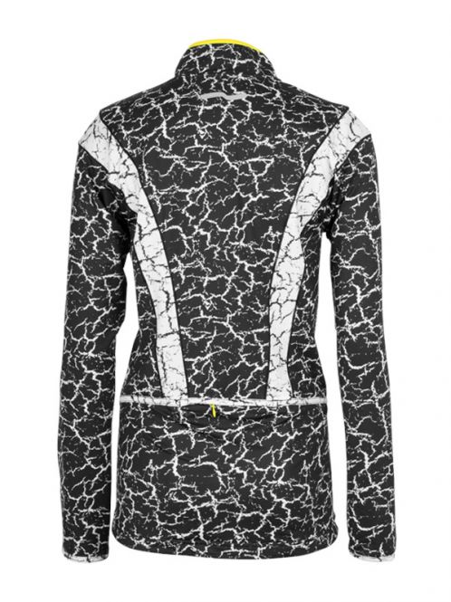 Laufoutlet - SPLINTER Langarm Laufshirt - Atmungsaktives langarm Laufshirt mit stylischem Print - crackle black