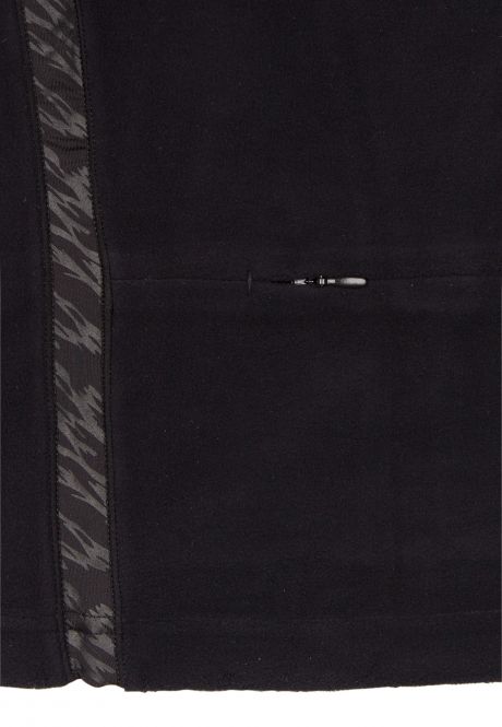 Laufoutlet - POLARFLEECE Langarm Laufshirt - Tailliertes Fleece Langarm Laufshirt mit Zip-Tasche und angeschnittenem Handschuh - black