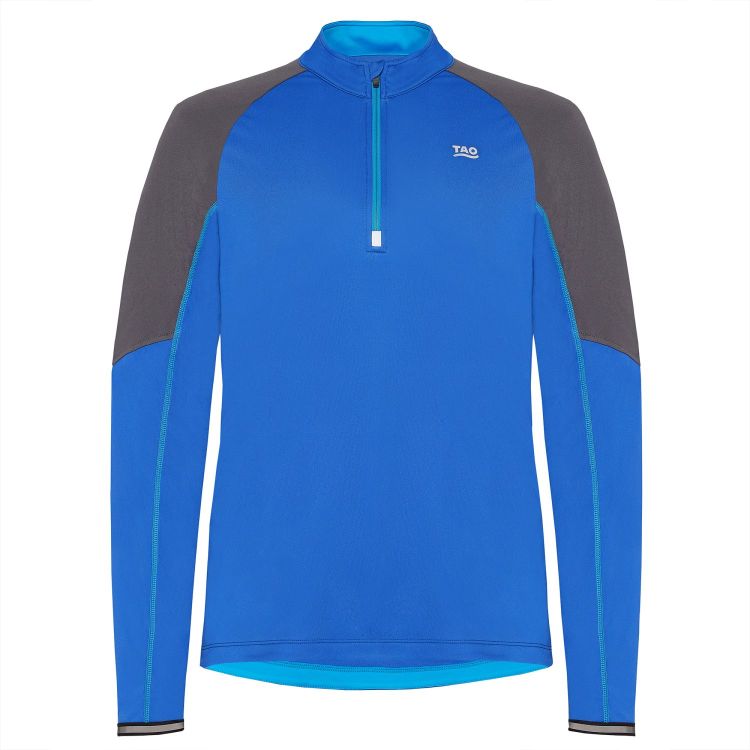 Laufoutlet - GEORG Langarm Zip-Shirt - Atmungsaktives Langarm Shirt mit Reißverschlusskragen - royal blue