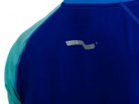 Laufoutlet - PULSE Kurzarm Laufshirt - Atmungsaktives kurzarm T-Shirt mit V-Ausschnitt und Colour-Block - cobalt/nirvana