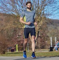 Laufoutlet - Running Shirt Kurzarm Laufshirt - Atmungsaktives Laufshirt mit hohem Tragekomfort - steel/beat