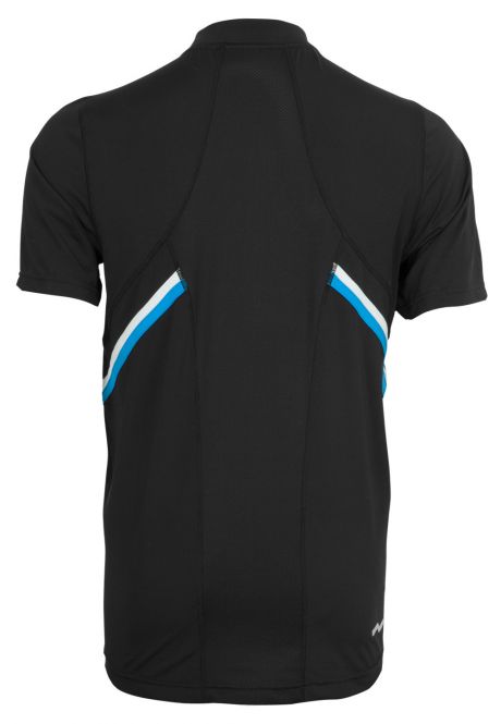 Laufoutlet - PULSE Kurzarm Laufshirt mit Zip - Atmungsaktives kurzarm T-Shirt mit hohem Feuchtigkeitstransport - black/brilliant blue