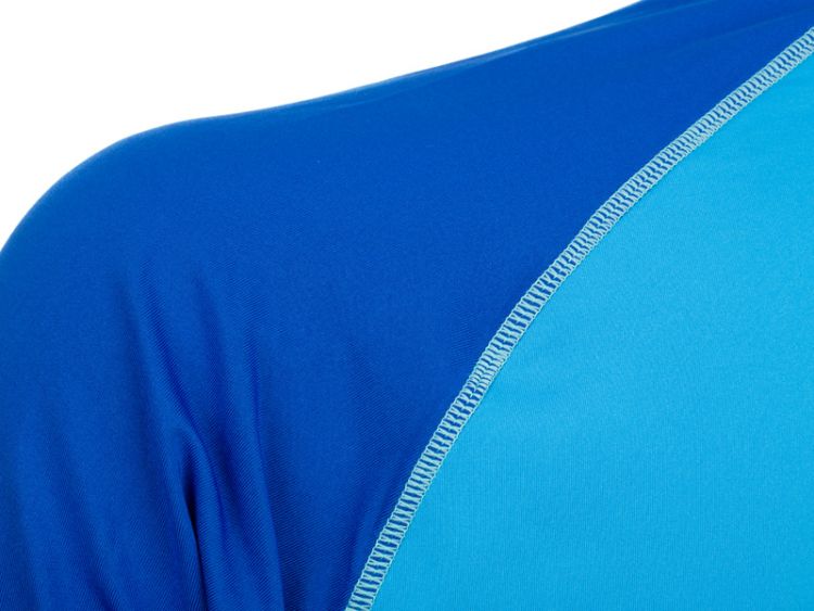 Laufoutlet - Pulse Kurzarm Laufshirt mit Zip - Atmungsaktives kurzarm T-Shirt mit Zippverschluss - bali/cobalt