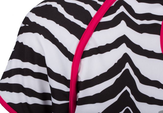 Laufoutlet - ZIBRA Kurzarm T-Shirt - Atmungsaktives kurzarm T-Shirt mit Zebra-Look und Reflektoren - zebra print